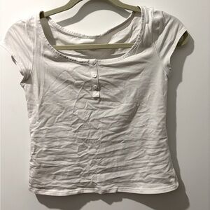 Lululemon - Cap-Sleeve Henley T-shirt - Light Vapor